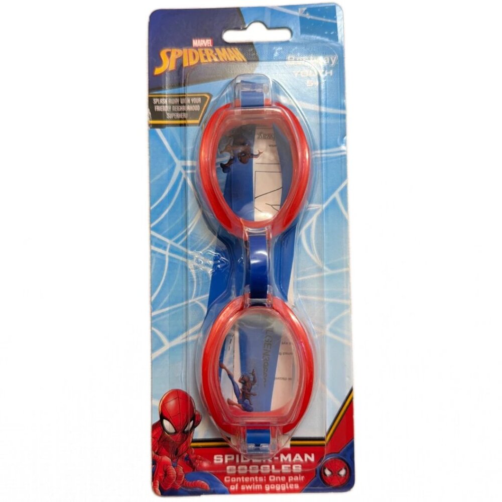 MARVEL Spiderman Swim Goggles Youth Kids Adjustable Ages 5+ Brand New